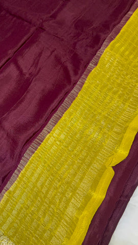 Pure wrinkle crepe silk saree