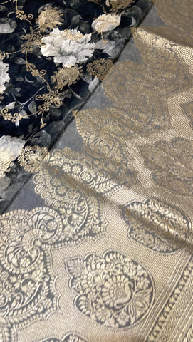 Designer Banarasi crepe saree
