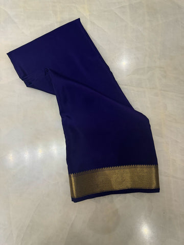 Pure crepe mysore silk saree silk mark certified 100 GSM