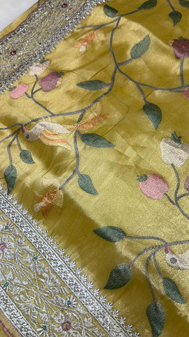 Pure tissue organza saree