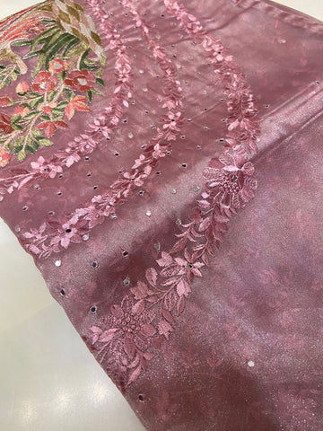 Premium designer tissue organza saree