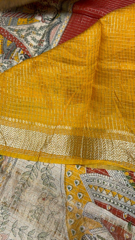 Premium soft cotton saree with kalamkari border