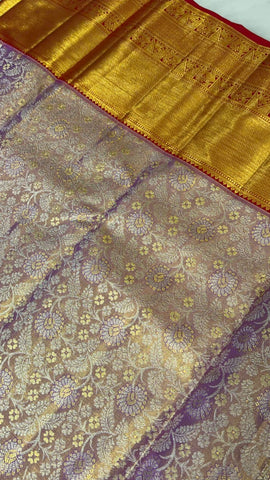 Pure Zari handloom Kanjeevaram silk mark certified saree