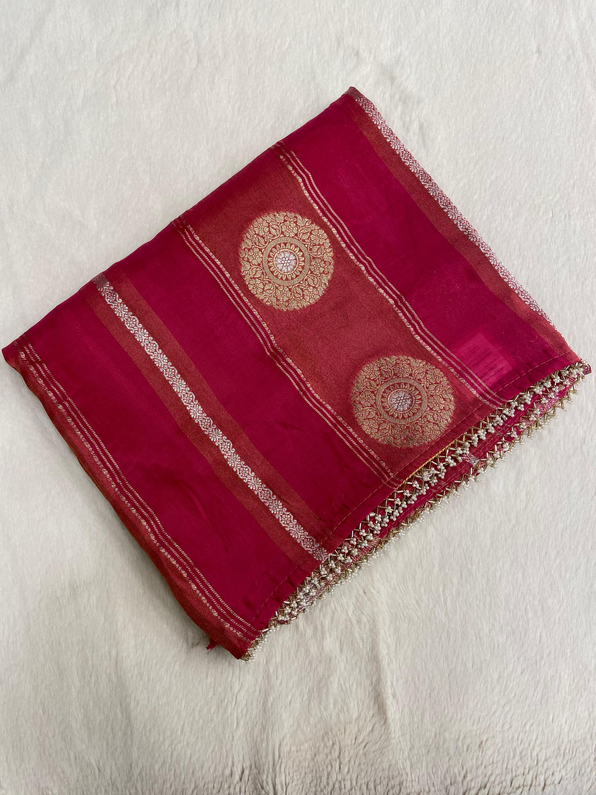 Pure Chinnon Saree With Cutdana work 💓