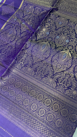 Pure handloom Kanjeevaram soft silk mark certified saree