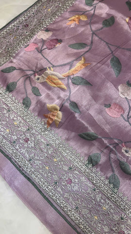 Pure tissue organza saree