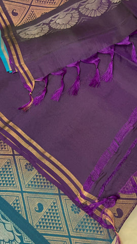 Half mix Kanjeevaram Soft silk saree