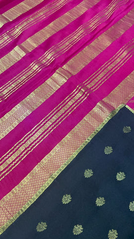 Pure crepe mysore silk saree silk mark certified 120 GSM