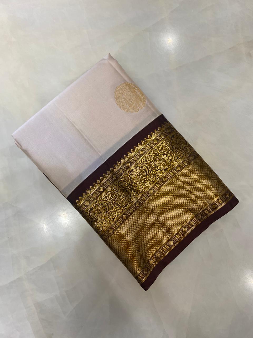 Pure Zari handloom Kanjeevaram silk mark certified saree