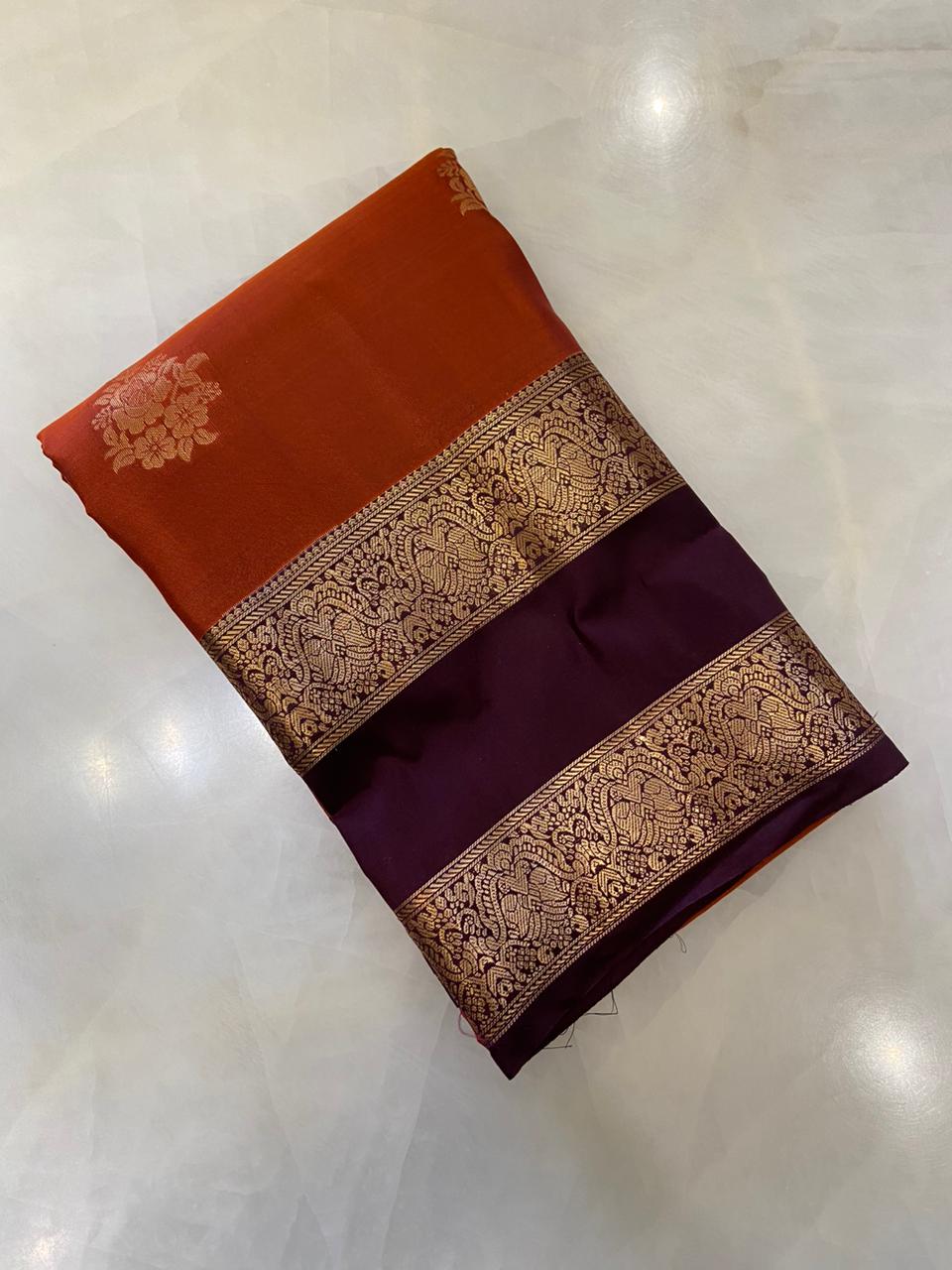 Half mix Kanjeevaram silk saree