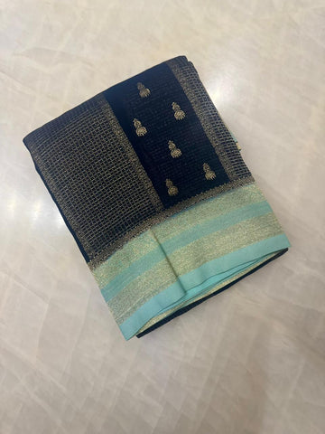 Premium quality wrinkle crepe silk saree