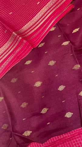 Premium semi Kolkata crepe silk saree (pink)