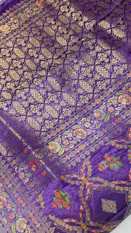 Premium Banarasi crepe satin silk saree