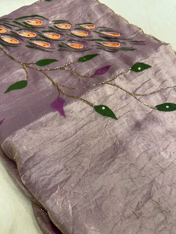 Premium crush organza saree