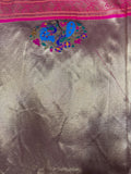 Premium quality semi Paithani silk saree - Purple with reddish pink border