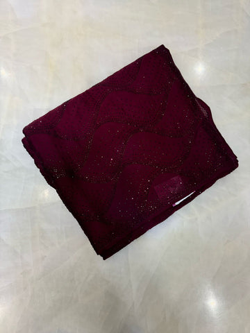 Pure Chinnon saree with stonework