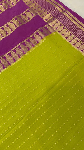 Pure Crepe Mysore Silk Certified Saree 120 GSM
