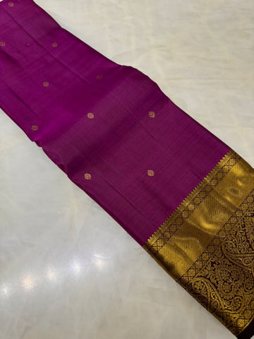 Pure 1G Zari handloom Kanjeevaram silk mark certified saree