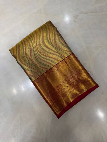 Pure Meenakari zari handloom Kanjeevaram silk mark certified saree