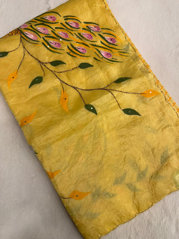 Premium crush organza saree