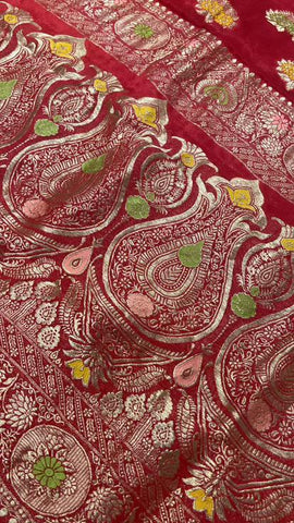 Premium wrinkle crepe silk saree