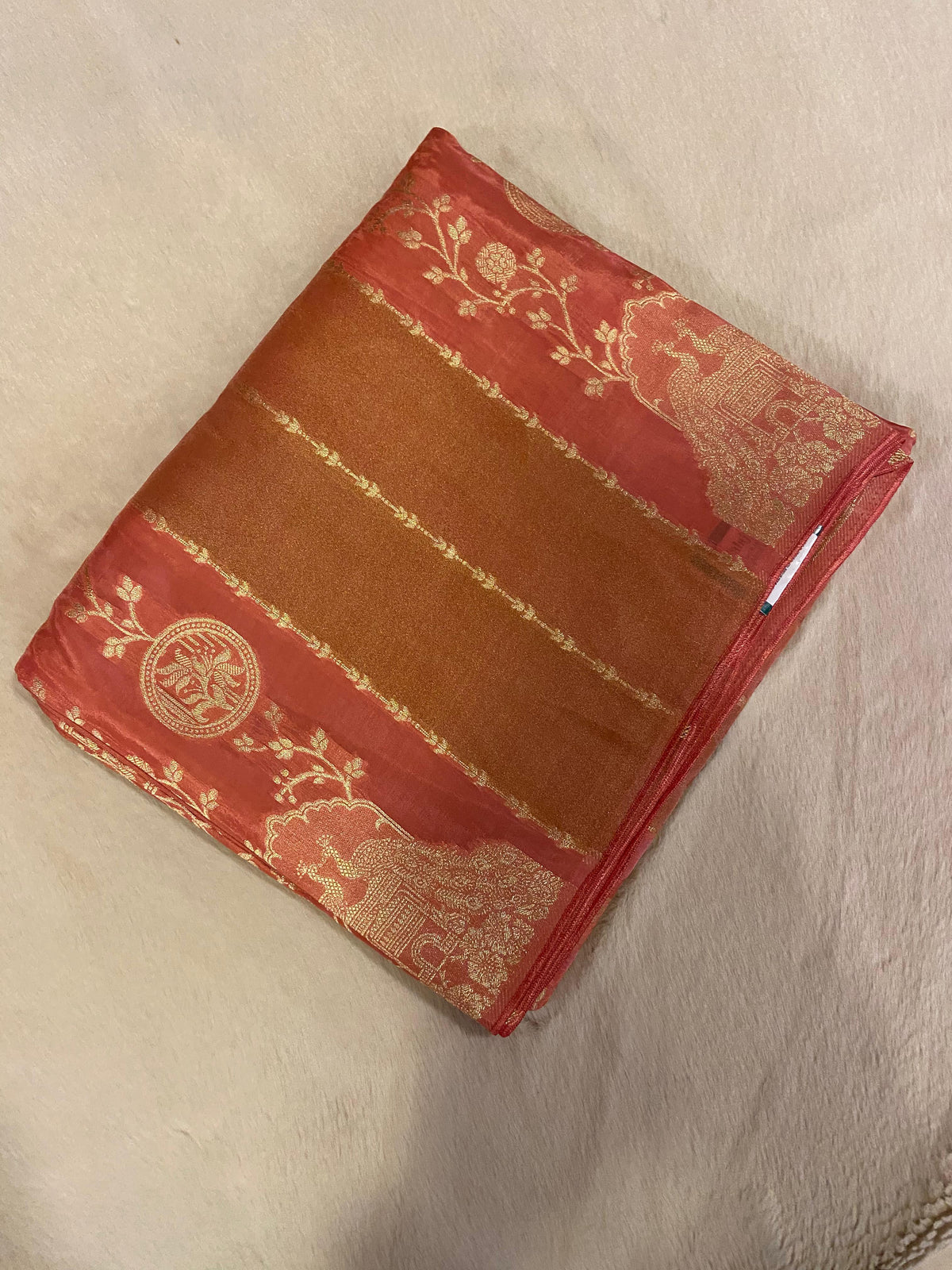 Pure Chinnon Saree
(Peach)
