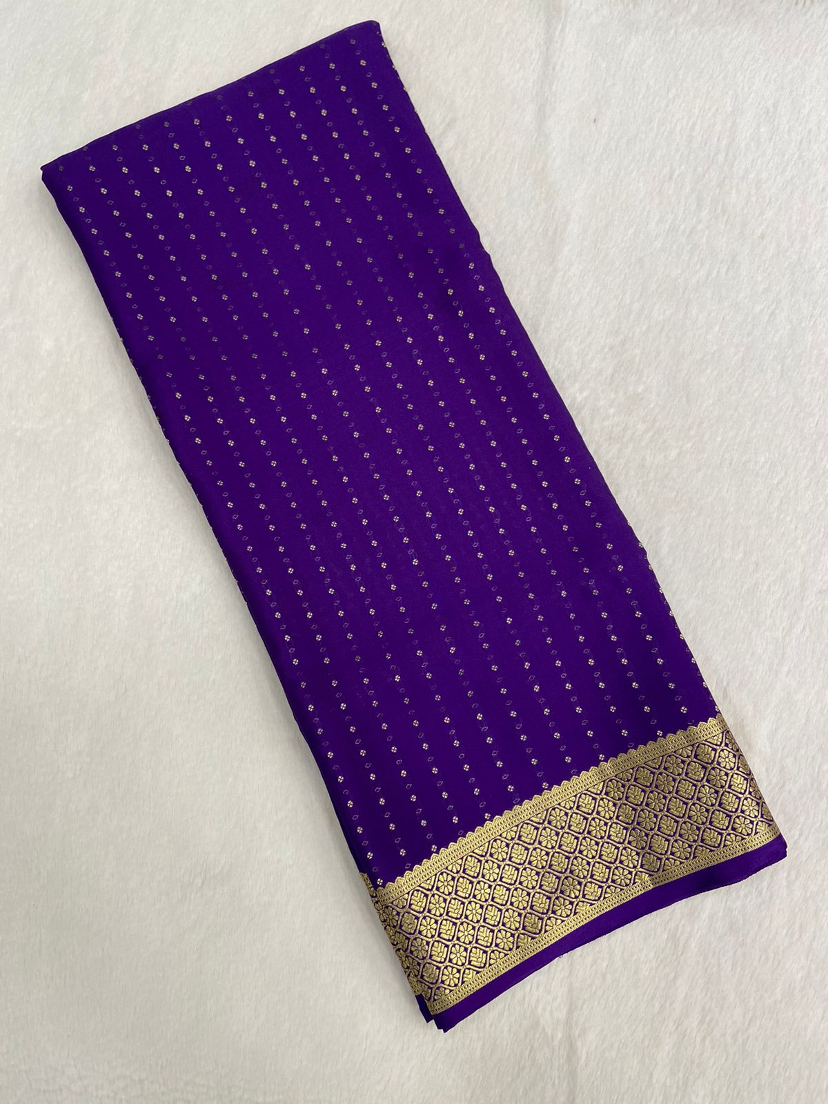 Premium crepe Mysore silk saree 100 GSM Silk Mark Certified