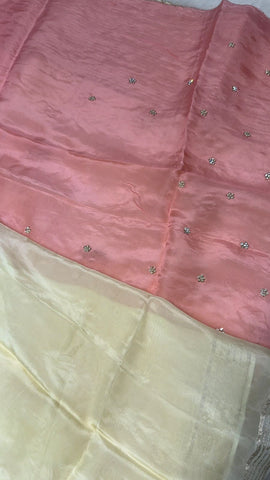 Premium dual tone organza saree