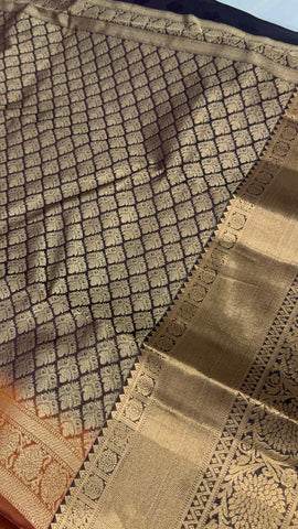 Half mix kanjeevaram silk saree