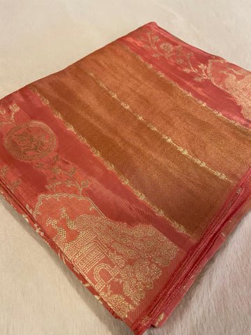Pure Chinnon Saree
(Peach)