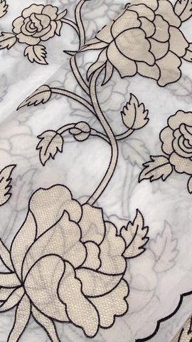 Pure soft organza with thread embroidery