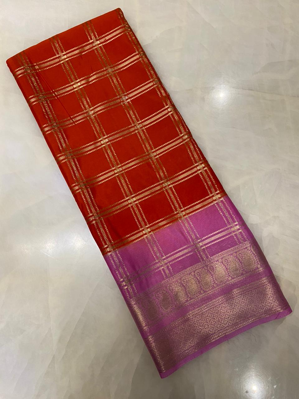 Premium crepe Mysore silk saree