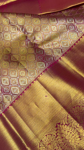 Pure 1G zari handloom Kanjeevaram silk mark certified saree
