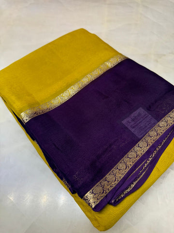 Pure wrinkle crepe silk saree💜