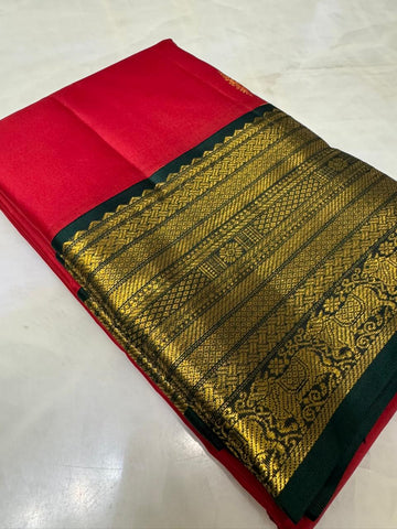 Pure zari handloom Kanjeevaram silk mark certified saree