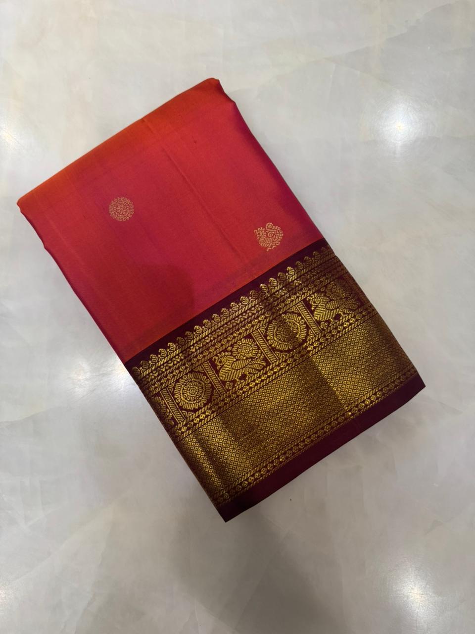 Pure zari handloom Kanjeevaram silk mark certified saree