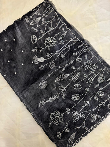 Premium crush organza saree