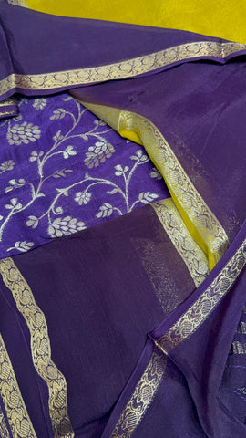 Pure wrinkle crepe silk saree💜