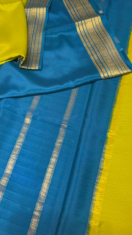 Pure crepe mysore silk saree silk mark certified 100 GSM