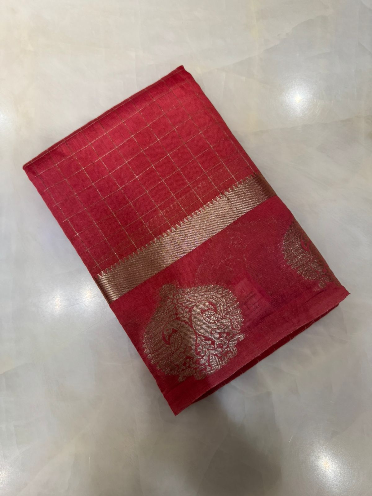 Premium Assam silk saree(light pink)
