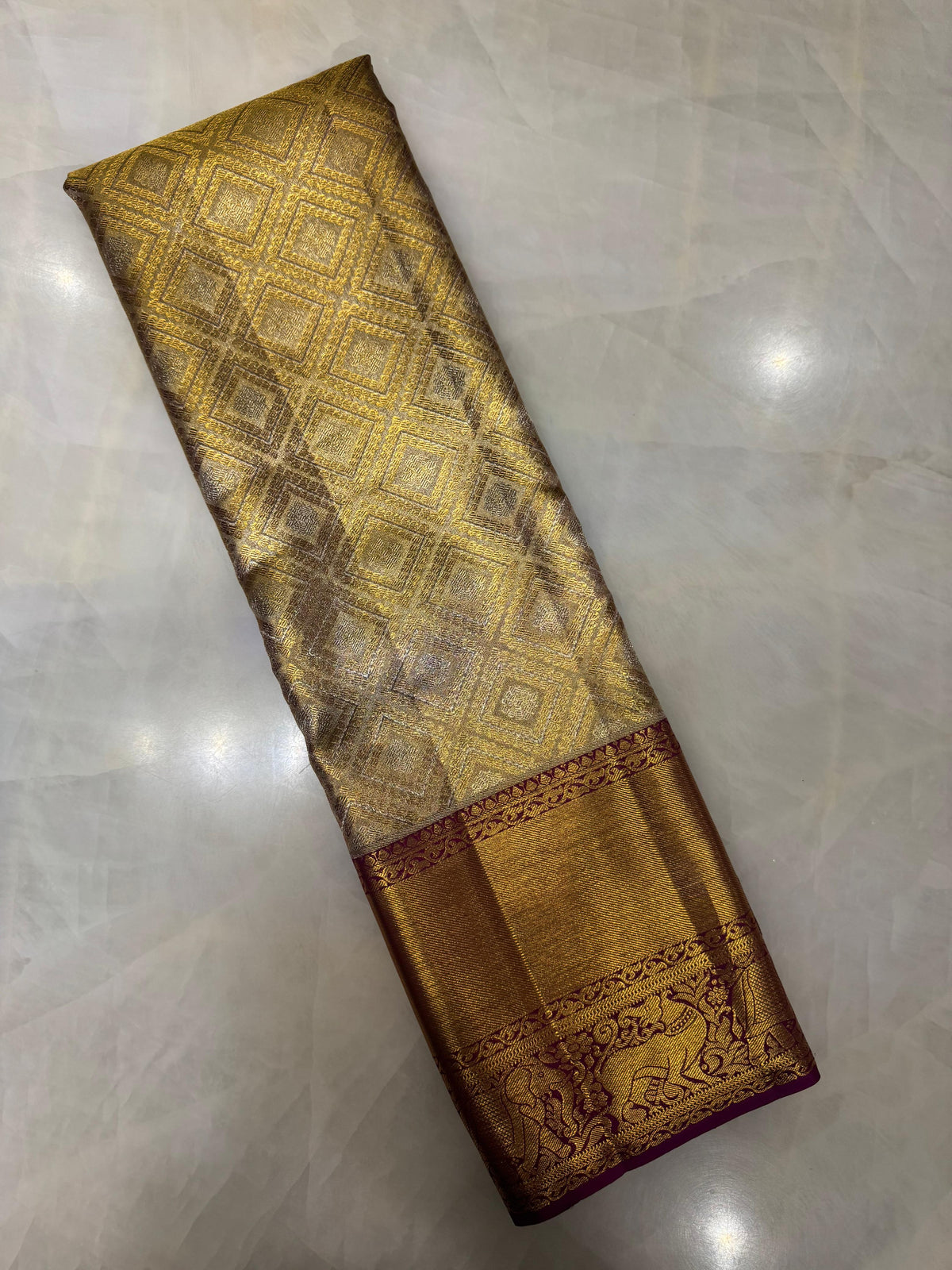 Pure 2G zari handloom Kanjeevaram silk mark certified saree