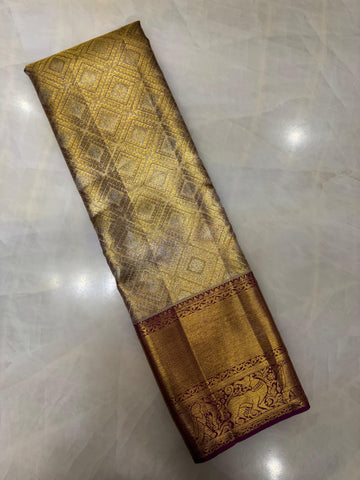 Pure 2G zari handloom Kanjeevaram silk mark certified saree