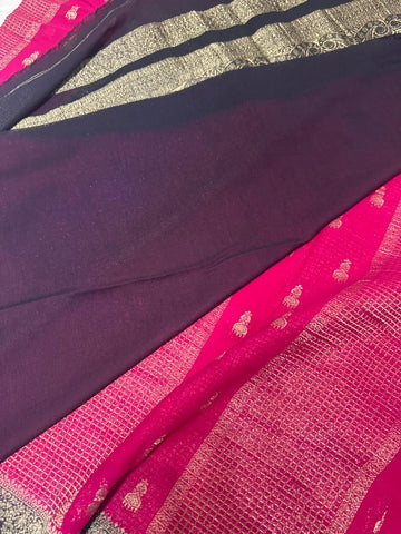 Premium quality wrinkle crepe silk saree