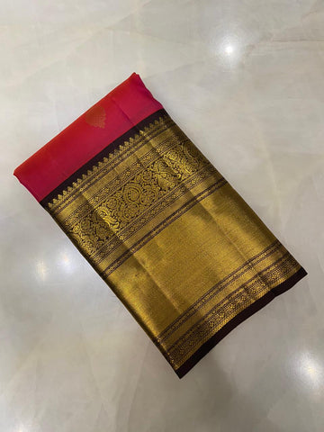 Pure Zari handloom Kanjeevaram silk mark certified saree