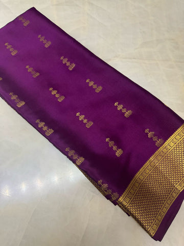 Pure crepe mysore silk saree silk mark certified 120 GSM