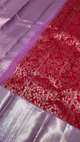 Pure Zari handloom Kanjeevaram silk mark certified saree