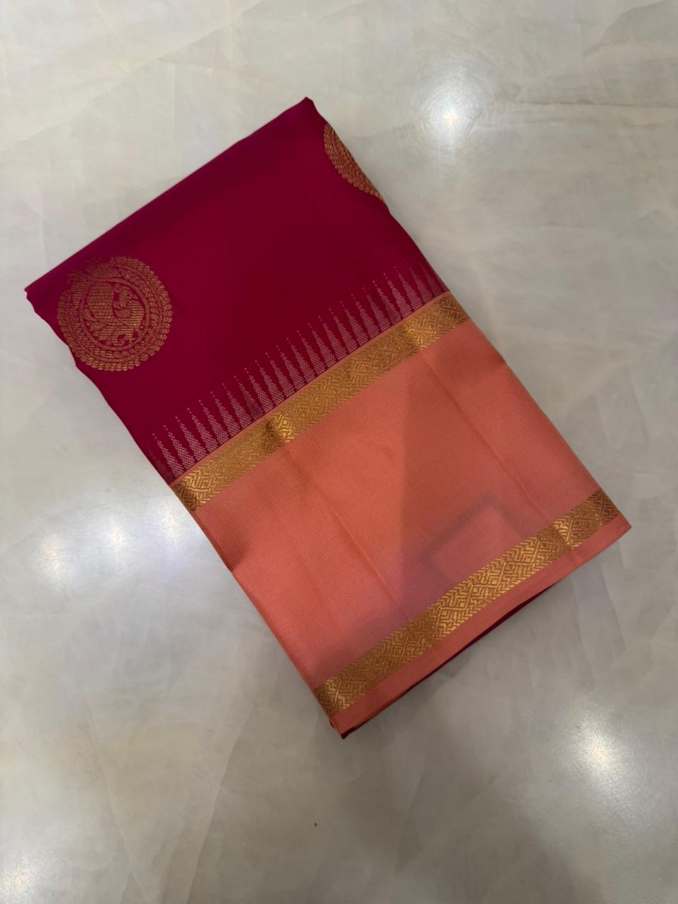 Pure zari handloom Kanjeevaram silk mark certified saree