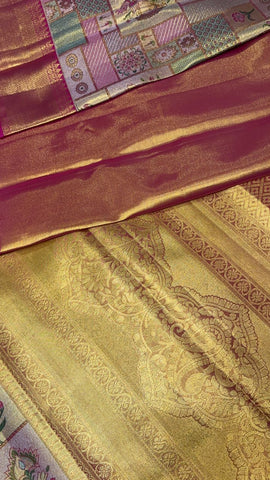 Pure Meenakari zari handloom Kanjeevaram silk mark certified saree
