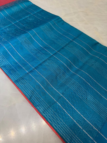 Pure handloom Kanjeevaram soft silk mark certified saree