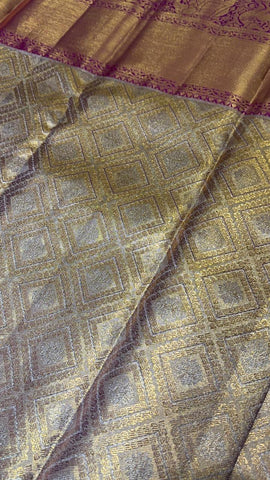 Pure 2G zari handloom Kanjeevaram silk mark certified saree